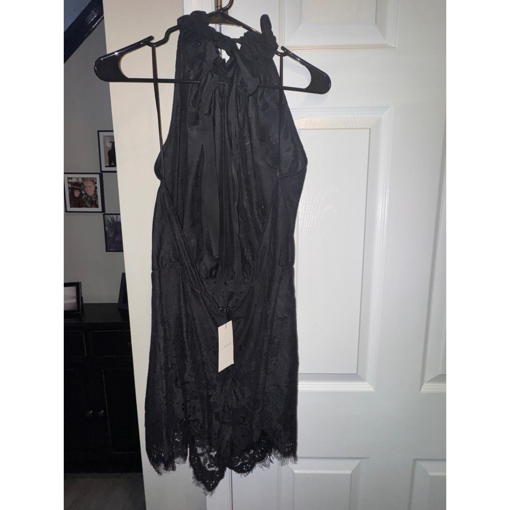 LOVER the Label Black Lace Romper Halter Neck Tie‎ Sleeveless Size 14/10 - Picture 7 of 16